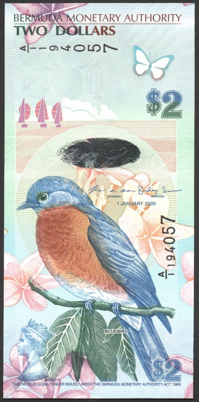 Bermuda 2 Dollars 2009 
P# 57; UNC; Hybrid