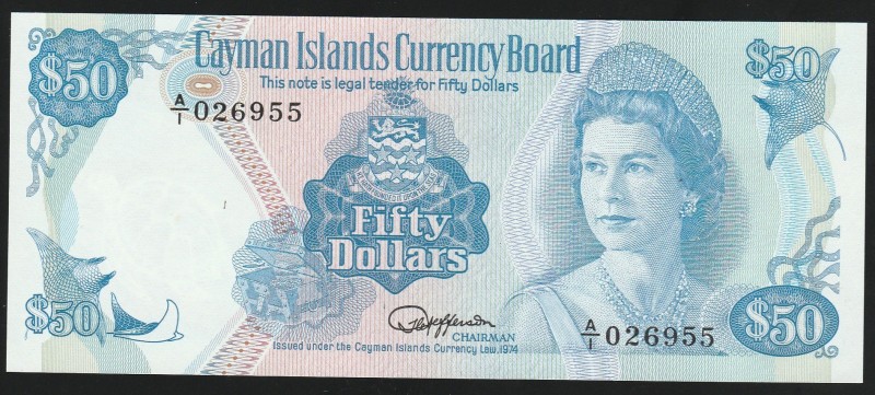 Cayman Islands 50 Dollars 1987
#026955; P# 10; UNC