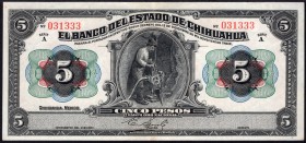 Mexico 5 Pesos 1913 RARE!
P# S132; № 031333; Serie A; RARE!
