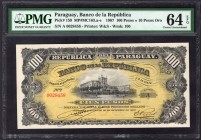 Paraguay 100 Pesos 1907 RARE! PMG 64
P# 159; UNC; RARE!