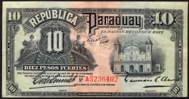 Paraguay 10 Pesos 1923 RARE!
P# 150; № A 5236402; RARE!
