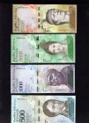 Venezuela Lot of 8 Banknotes 2012 - 2018
2-5000 Bolivares 2012-2018; UNC
