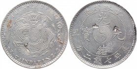 China - Kirin 1 Dollar 1901 
Y# 183a.1; Silver 26,46g. Chopmarks; Rare
