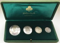 Saudi Arabia Set of 4 Medals AH1293 - 1373
Set of 4 medals 23.98g, 12.08g, 6.04g, 3.50g, AH 1293-1373, silver, stamped 1000 on reverse, commemorating...