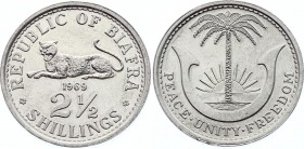 Biafra 2-1/2 Shillings 1969 
KM# 4; UNC with Prooflike Obverse