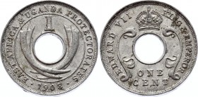 East Africa 1 Cent 1908 
KM# 5; Aluminium; XF-AUNC