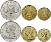 Madagascar 5 & 10 & 20 Francs 1953 Essai
KM# E3, E4, E5. Mintage 1200. UNC. In original box.