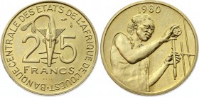 Western African States 25 Francs 1980 Essai
KM# E9; Alluminium - Bronze; UNC