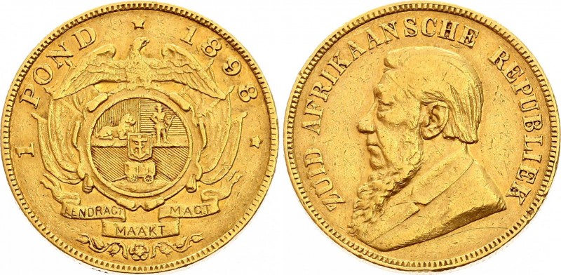 South Africa 1 Pond 1898
KM# 10.2; Gold (.916), 7.98g. XF. Lower mintage 137000...