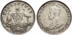 Australia 3 Pence 1911 
KM# 24; Silver; George V; UNC