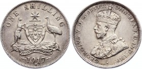 Australia 1 Shilling 1917 M
KM# 26; Silver; George V; XF+/AUNC-