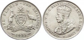 Australia 1 Florin 1931 
KM# 27; Silver; George V; AUNC