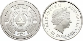 Australia 10 Dollars 2003 
KM# 696; Silver (.999) 311g 75.5mm; Proof; Evolution of the Alphabet; Krauze - 425$; With Original Box & Certificate