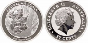 Australia 50 Cents 2013 
KM# 1978; Silver; Australian Koala; UNC from Mint Roll