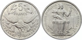 New Caledonia 5 Francs 1952 Essai
KM# E10; MIntage 1200. UNC. Original box.