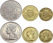 Reunion 5 & 10 & 20 Francs 1955 Essai
KM# E5, E6, E7. Mintage 1200. UNC. In original box.