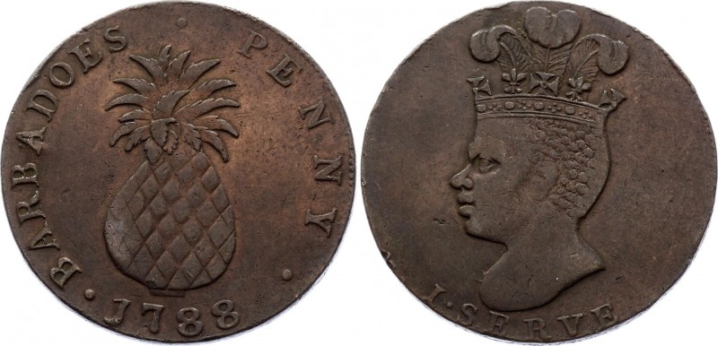 Barbados Penny 1788
KM# Tn8; Pineapple; XF+