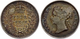 British Guiana 4 Pence 1891 
KM# 26; Silver; Victoria; AUNC with Amazing Patina