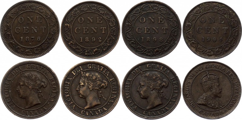 Canada 1 Cent 1876 - 1904
One Cent 1876, 1892, 1898, 1904. VF-XF.