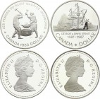 Canada Lot of 2 Coins 1987 - 1988
1 Dollar 1987 & 1988; Silver Proof; Davis Strait & Saint-Maurice Ironworks