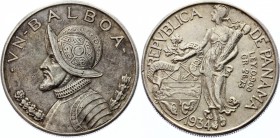 Panama 1 Balboa 1934 
KM# 13; Silver; VF-XF