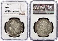 United States Morgan Dollar 1878 S NGC MS63
KM# 110; Silver; "Morgan Dollar"