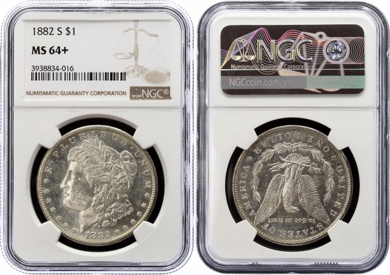 United States Morgan Dollar 1882 S NGC MS64+
KM# 110; Silver; "Morgan Dollar"; ...