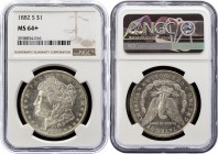 United States Morgan Dollar 1882 S NGC MS64+
KM# 110; Silver; "Morgan Dollar"; Amazing Prooflike Surface
