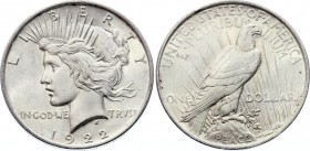 United States Peace Dollar 1922 
KM# 150; Silver; "Peace Dollar"; UNC