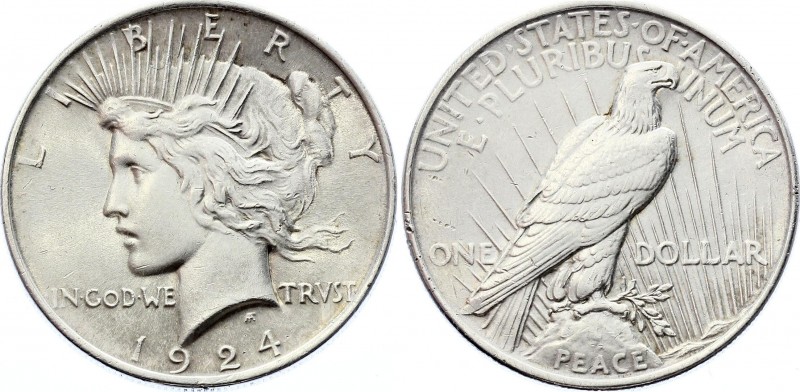 United States Peace Dollar 1924 
KM# 150; Silver; "Peace Dollar"