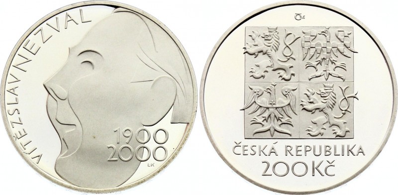 Czech Republic 200 Korun 2000 
KM# 47; Silver Proof; 100th Anniversary of the B...