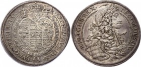 Austria Thaler 1693 Graz
Herinek# 681, Seite 192. Holy Roman Empire. Haus Habsburg. Leopold I, 1657-1705. Silver, UNC, Mint luster. Very rare coin in...