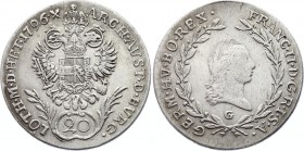 Austria 20 Kreuzer 1796 G - Frauenbach
KM# 2139; Silver; Franz II; XF