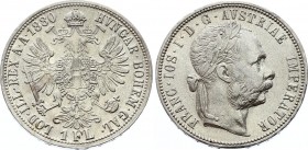 Austria 1 Florin 1880 A
KM# 2222; Silver; AUNC