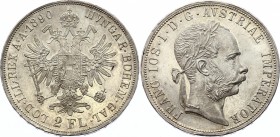 Austria 2 Florin 1890
KM# 2233; Franz Joseph I; Mintage 103,680. Silver, UNC. Full mint luster. Rare grade for this type!