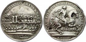 Bohemia Medal "On the reconquest of Prague of Prussia by Field Marshal Alexander of Lorraine" 1744 
Silver 27.29g 41mm; Auf die Rückeroberung Prags v...