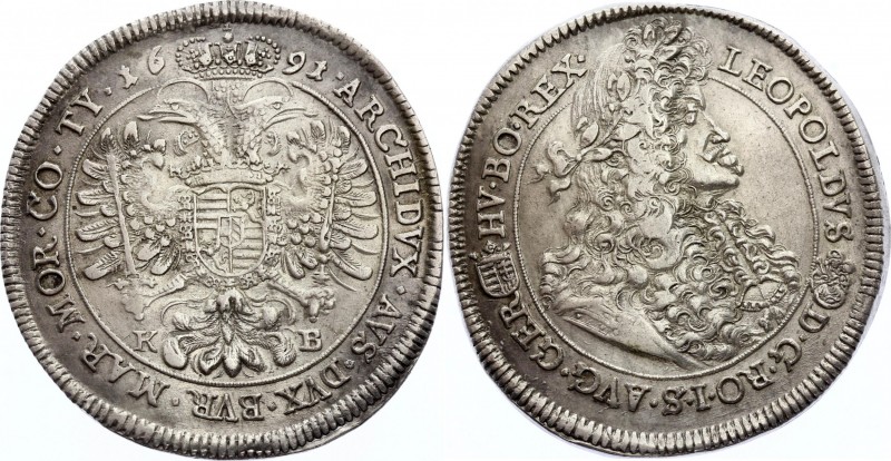 Holy Roman Empire Thaler 1691 KB - Kremnitz
Dav# 3261; Silver; Leopold I; Amazi...