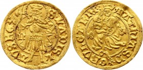 Hungary Goldgulden 1485 - 1487
Hungary - Elected Kings, Matthias Corvinus. Nagybánya / Baia Mare / Neustadt Mint. Rare. Gold, 3,56 g, 21-22 mm. Huszá...