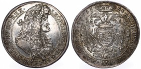 Hungary Thaler 1691 KB
Dav# 3261; KM# 214.2; Silver 28.31g; Mint Kremnitz; Leopold I