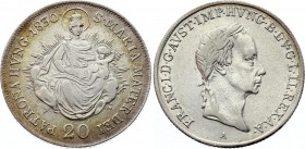 Hungary 20 Krajczar 1830 A - Wien Rare
KM# 415; Silver; Franz I; Nice Toning