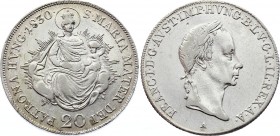 Hungary 20 Krajczar 1830 A - Wien Rare
KM# 415; Silver; Franz I