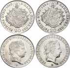 Hungary Lot of 2 Coins 1843 - 1846
20 Krajczar 1843 - 1846 B; Silver