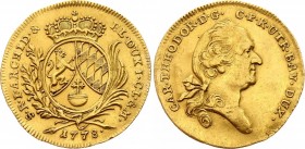 German States Bavaria 1 Ducat 1778 
KM# 568; Gold (.986) 3.49g 21mm; Karl Theodor