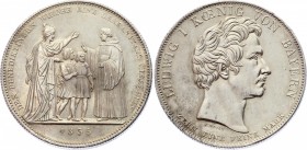 German States Bavaria Thaler 1835
KM# 782; Silver; Ludwig I; School Given to Benedictine Order