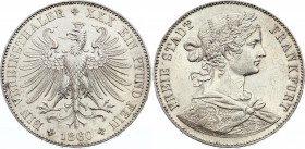 German States Frankfurt 1 Vereinsthaler 1860 
KM# 360; Silver; XF+/AUNC-
