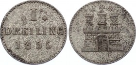 German States Hamburg 1 Dreiling 1855 
KM# 582; Silver