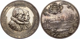 German States Hamburg Medal 1888 Freeport RRR
Silver 58.66g 55mm; Prooflike