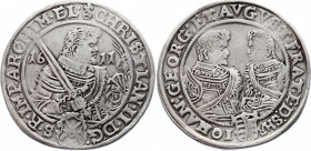 German States Saxony Thaler 1611 HR
KM# 24; Silver; Christian II, Johann Georg I, & August