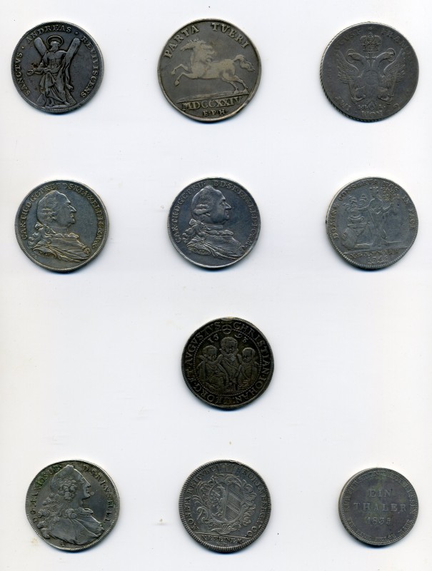 German States Lot of 10 Thalers 1595 - 1835
Silver, mostly VF-XF. All different...