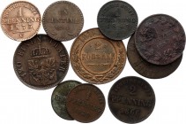 German States Lot of 11 Coins
All different, including Russia 2 Kopeks 1916 and Silver 3 Kreuzer 1830 Baden AUNC